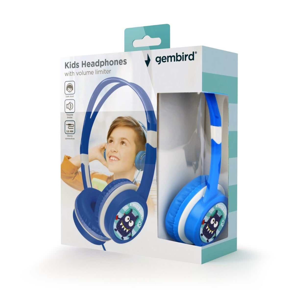 Gembird MHP-JR-B Koptelefoon voor kinderen -  Volumebegrenzing - On-ear - Blauw