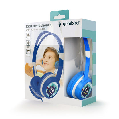 Gembird MHP-JR-B Koptelefoon voor kinderen -  Volumebegrenzing - On-ear - Blauw