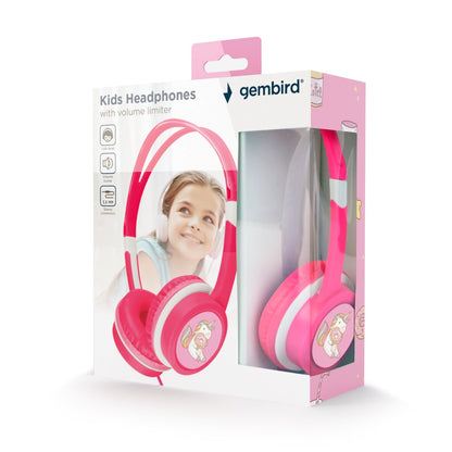 Gembird MHP-JR-PK Koptelefoon voor kinderen -  Volumebegrenzing - On-ear - Roze