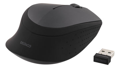 DELTACO MS-460 Wireless optical mouse 1200 DPI - with USB nano receiver - Black