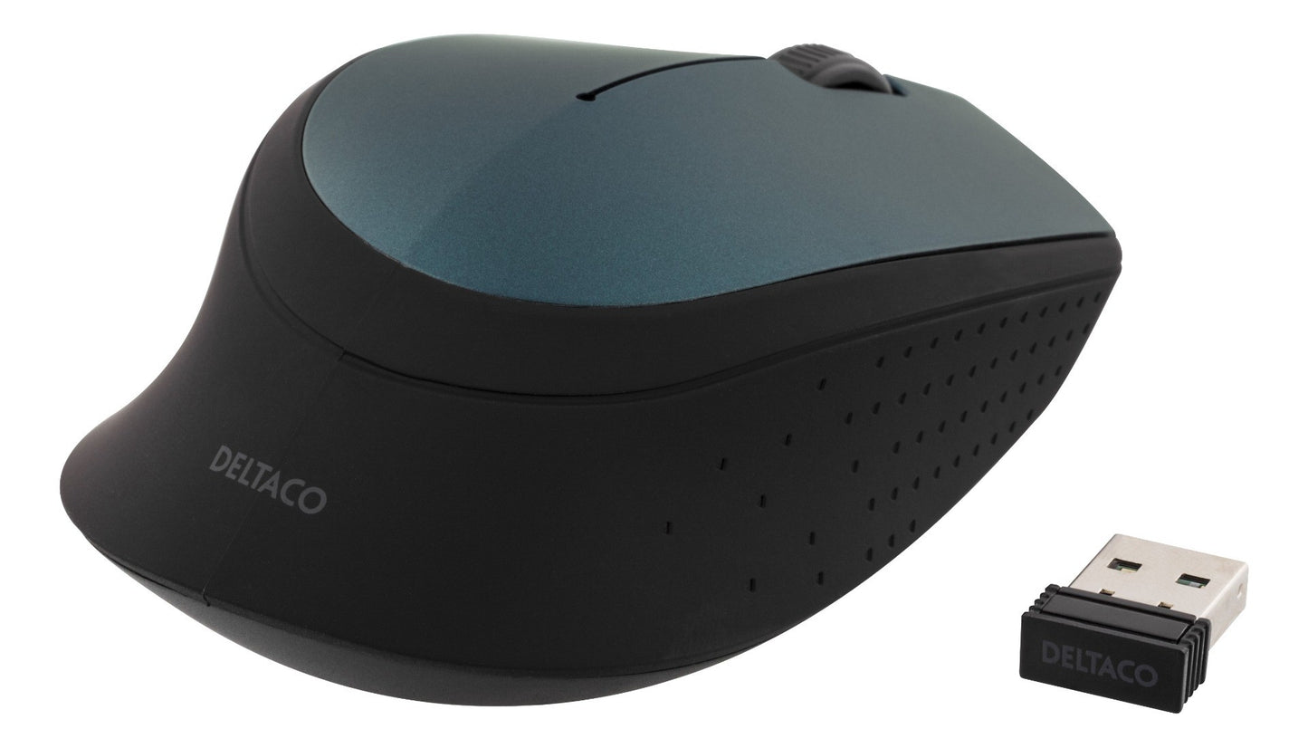DELTACO MS-461 Draadloze optische muis 1200 DPI - met USB nano ontvanger - Blauw