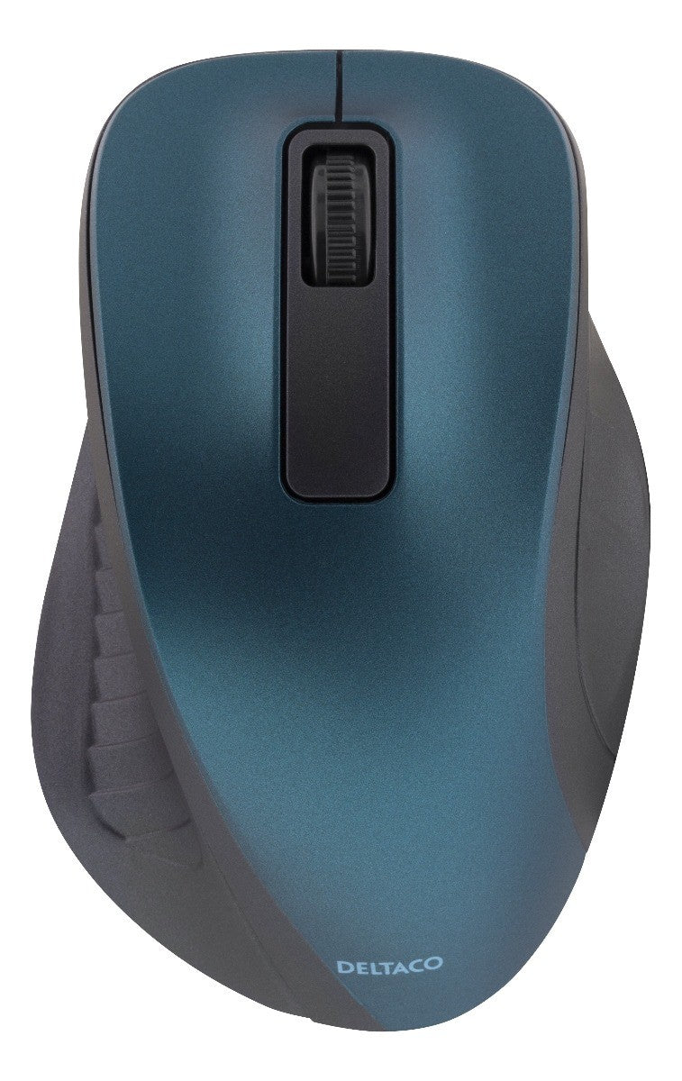 DELTACO MS-708 Wireless Optical Mouse 1200 DPI - Ergonomic - Blue
