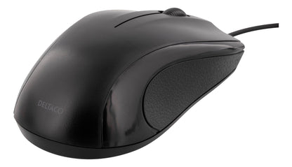 DELTACO MS-711 Optical Mouse 1200 DPI - Wired - Black