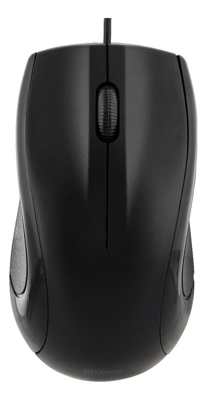 DELTACO MS-711 Optical Mouse 1200 DPI - Wired - Black