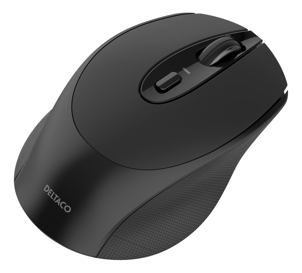 DELTACO MS-804 Stille draadloze optische compacte muis - 1600 DPI - Zwart