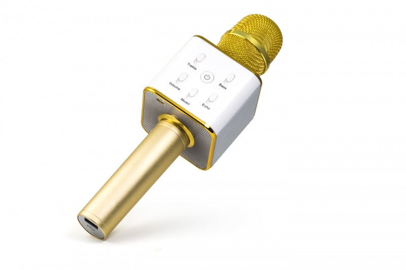 Technaxx BT-X31 Karaoke Microphone and Stereo Bluetooth Speaker Gold, White
