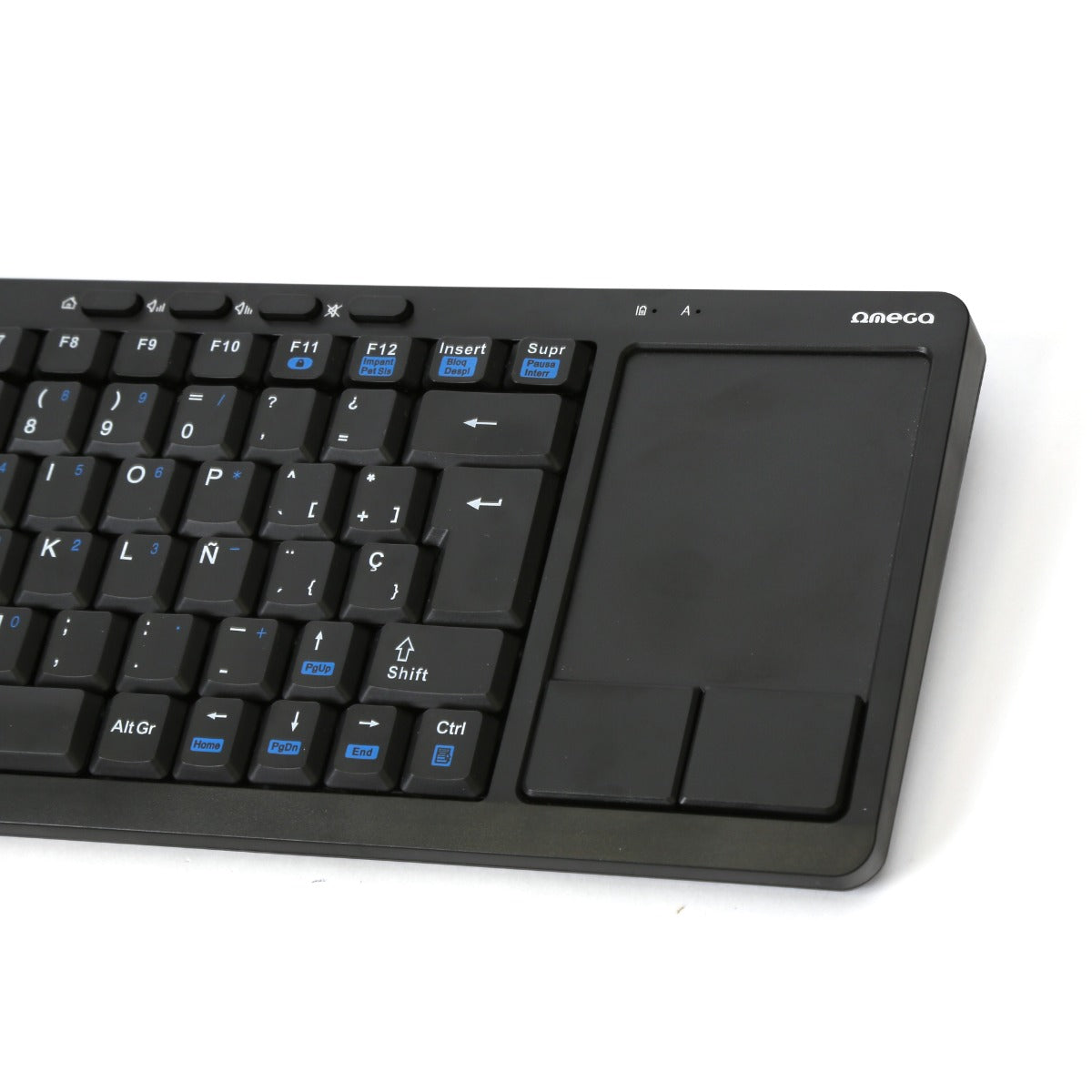 Omega OKB004BES Draadloze toetsenbord met touchpad - Voor Smart Tv's, Computers & Consoles - Zwart