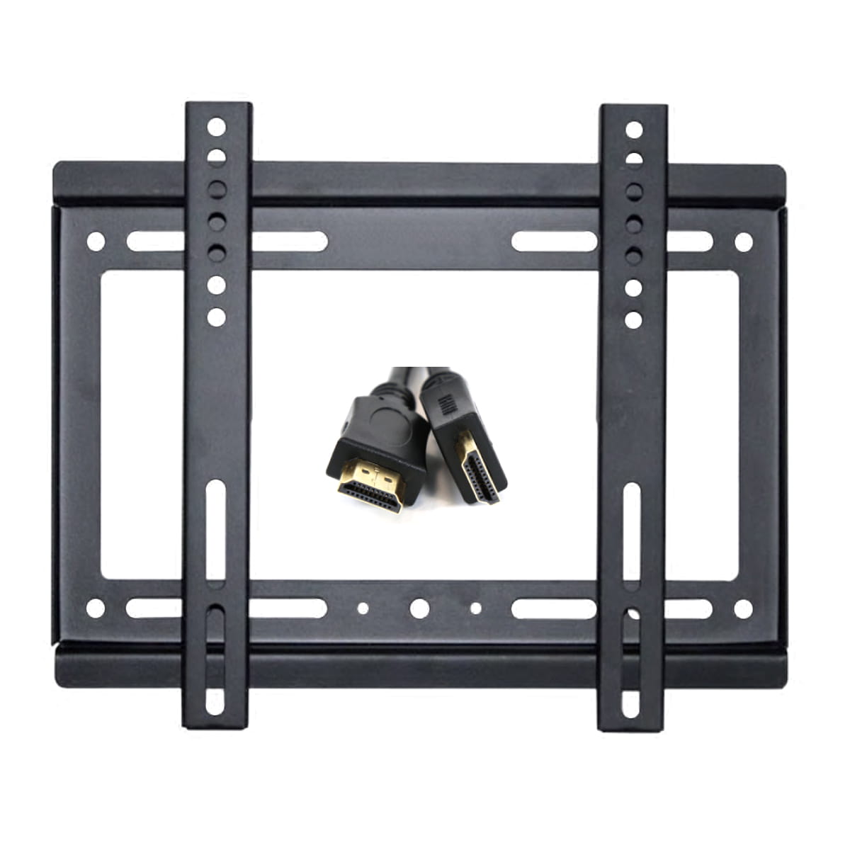 Omega OUTV200B27HDMI TV-Beugel - Max Vesa 200 - 14" -42" inch -Met 4K HDMI kabel 1,5m - Mat Zwart