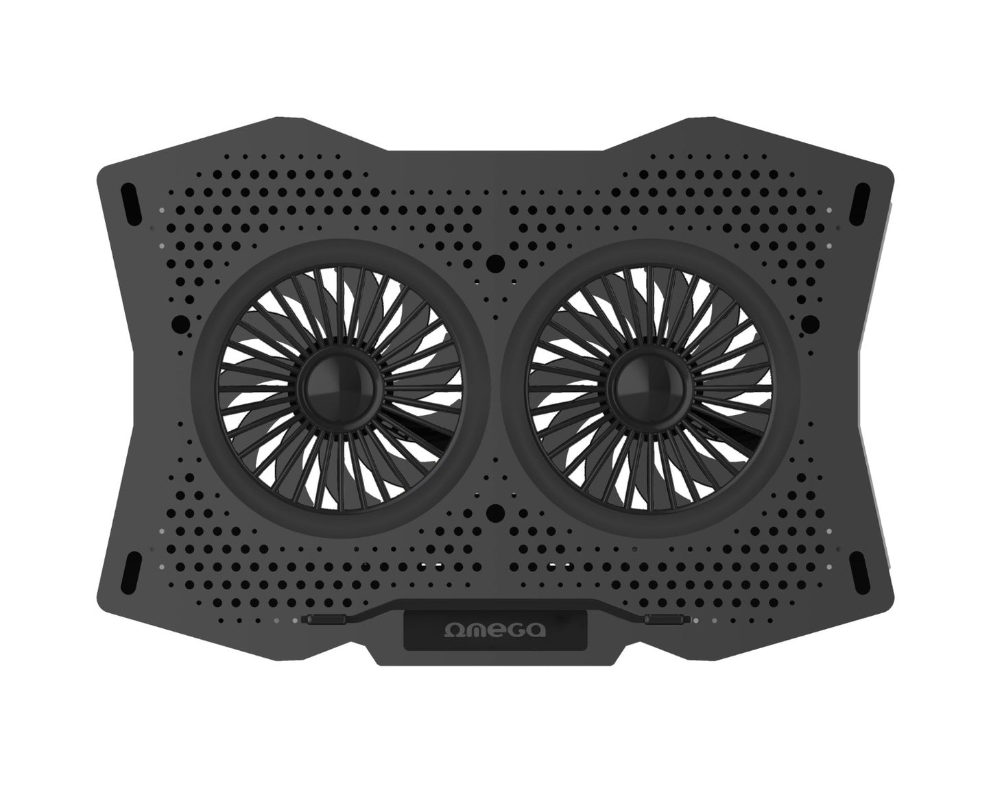 OMEGA OMNCP2FB Gaminig Laptopkoeler met 2 ventilatoren - 10" - 18" inch - Zwart