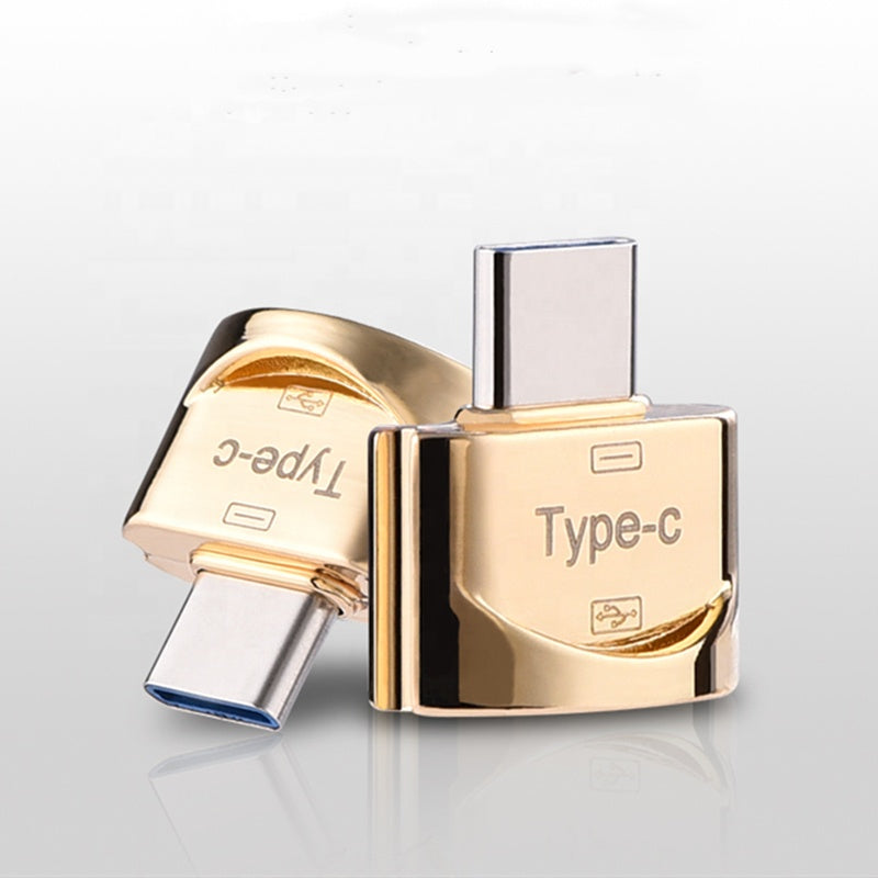 NÖRDIC OTG-C11 OTG USB-A naar USB-C adapter - USB3.1 - 5 Gbps - 1 Stuk - Goud