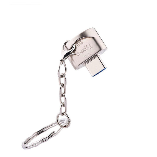 NÖRDIC OTG-C12 OTG USB-A naar USB-C adapter - USB3.1 - 5 Gbps - 1 Stuk - Zilver