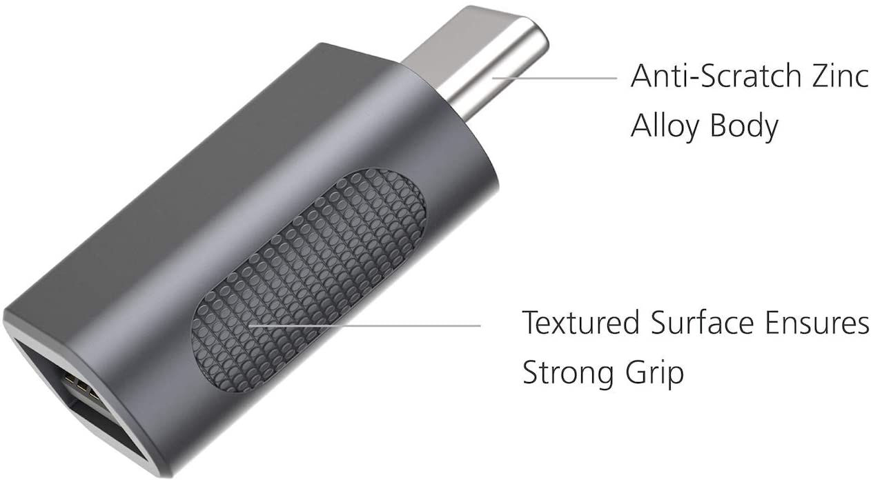 NÖRDIC OTG-C4 USB-A 3.0 OTG naar USB-C adapter - Space Gray