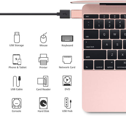 NÖRDIC OTG-C6 USB-A 3.0 OTG to USB-C adapter - Rosegold
