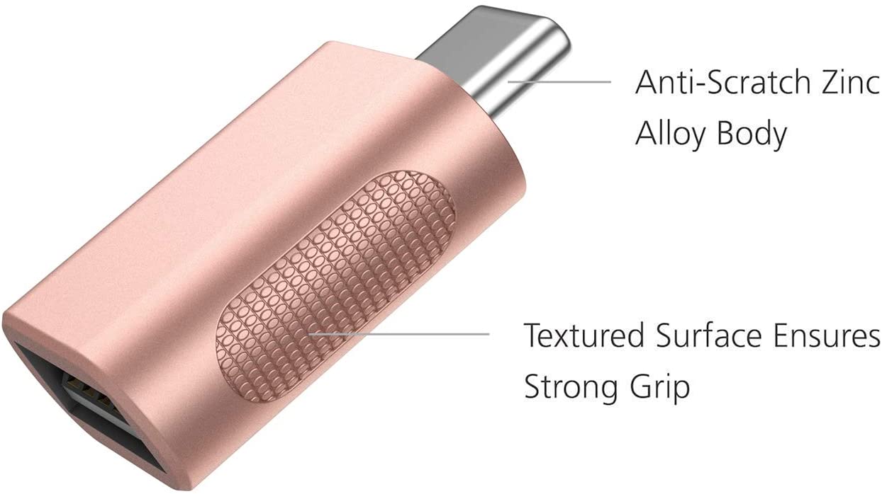 NÖRDIC OTG-C6 USB-A 3.0 OTG to USB-C adapter - Rosegold