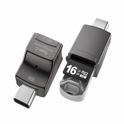 NÖRDIC OTG-C9 OTG USB-A to USB-C adapter - USB3.1 - Card reader 2TB - Gray