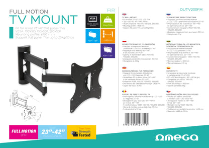 Omega OUTV200FM TV Bracket - swivel and tilt - 23" - 42" inch - Black