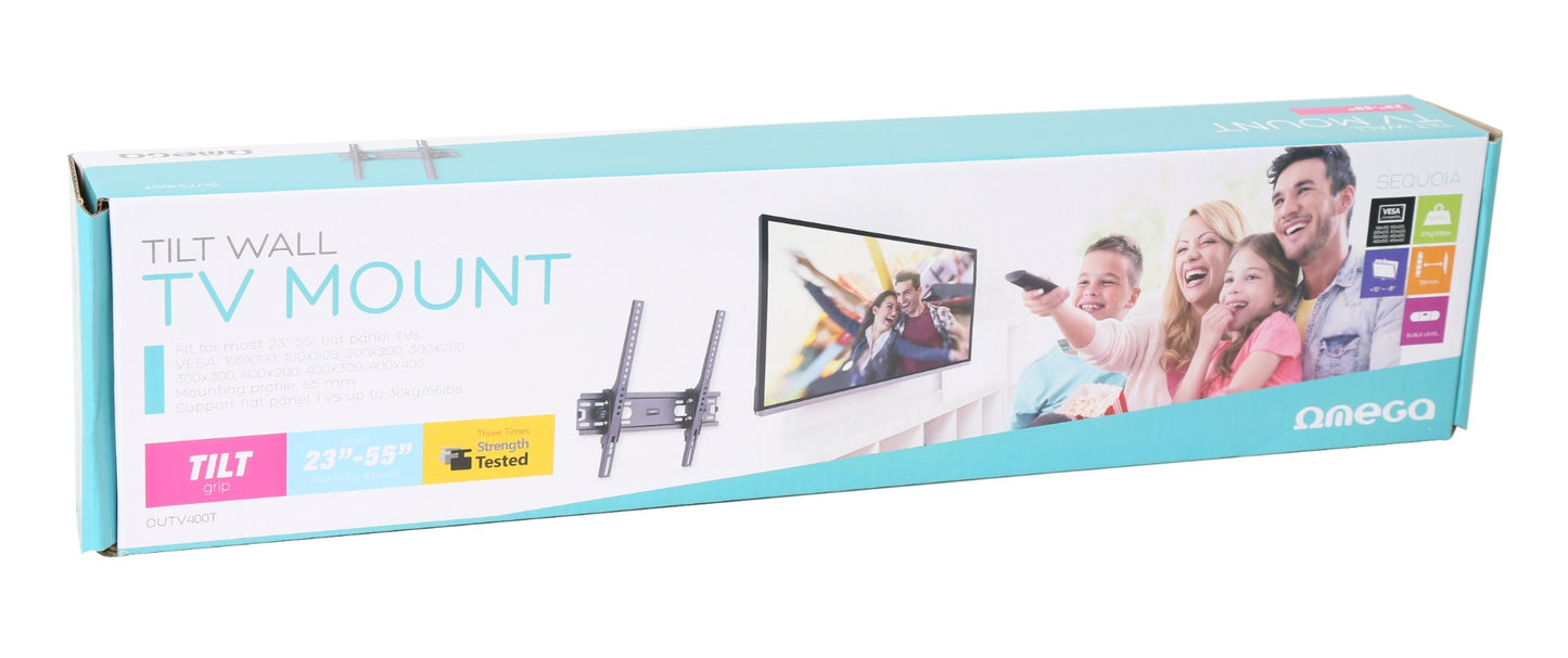OMEGA OUTV400T TV muurbeugel - Kantelbaar - 23 tot 55 inch - Zwart