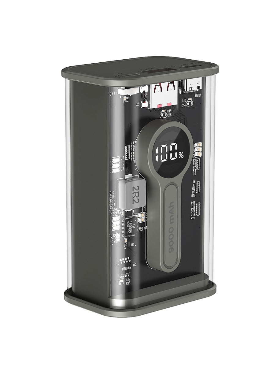 Gembird PB09-TQC3-01 Power bank - USB-C, USB-A - Quick Charge 3.0 - 9000 mAh - Black