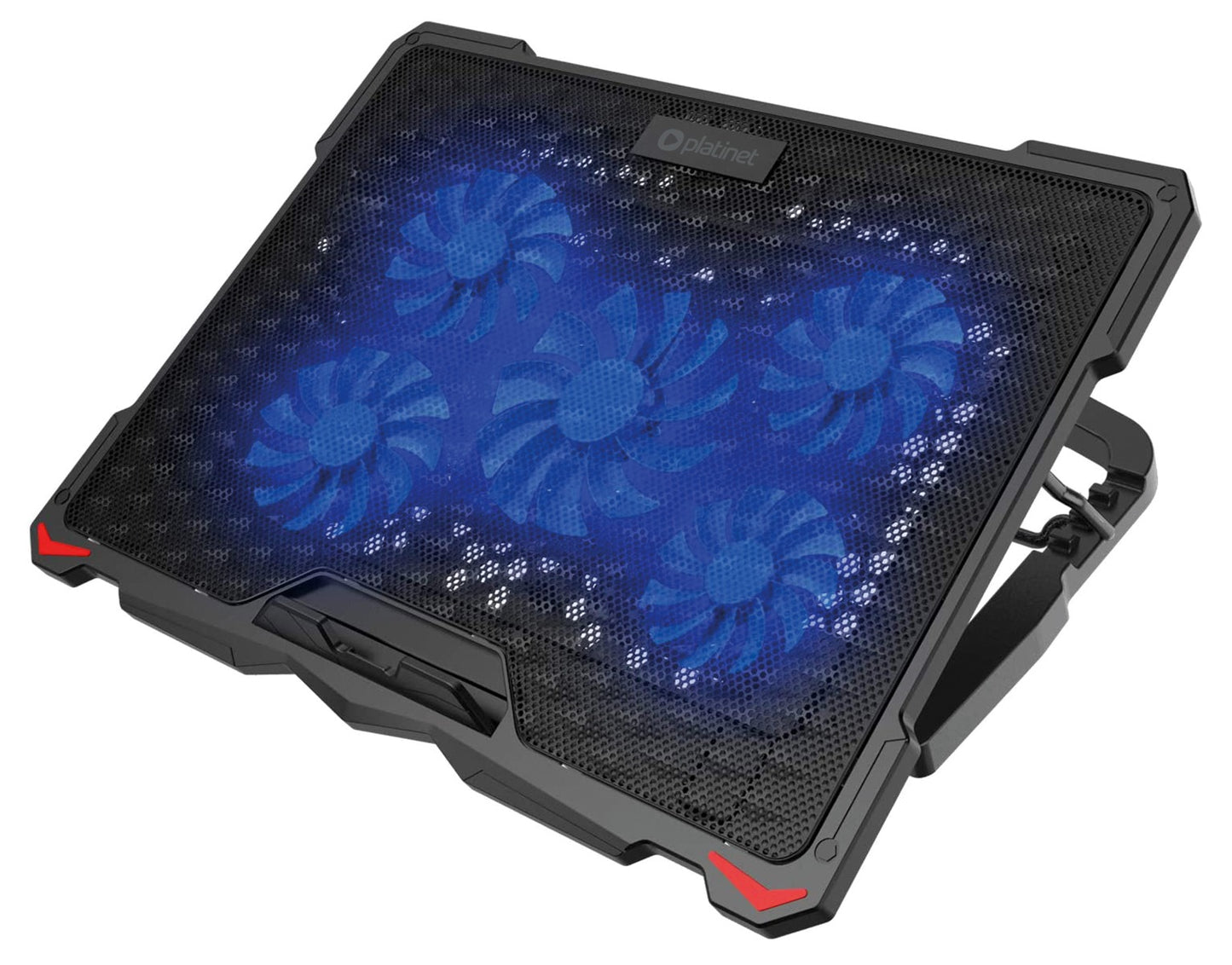 Platinet PLCP5FB Laptopkoeler - 10”-17.3” Inch - Hoogte verstelbaar - 5 Ventilators - 2xUSB - Zwart