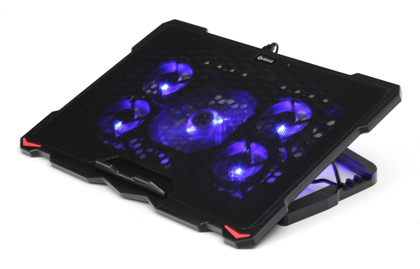 Platinet PLCP5FB Laptopkoeler - 10”-17.3” Inch - Hoogte verstelbaar - 5 Ventilators - 2xUSB - Zwart
