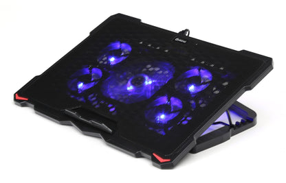 Platinet PLCP5FB Laptopkoeler - 10”-17.3” Inch - Hoogte verstelbaar - 5 Ventilators - 2xUSB - Zwart