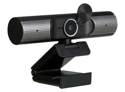 Platinet PCWC1080SP Webcam met microfoon - Voor PC, laptop - 2 ingebouwd luidsprekers - Zwart