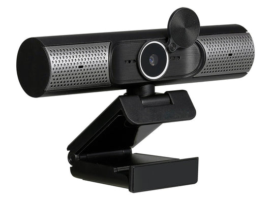 Platinet PCWC1080SP Webcam met microfoon - Voor PC, laptop - 2 ingebouwd luidsprekers - Zwart