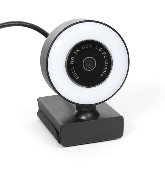 Platinet PCWC2KAF Webcam met microfoon - Voor PC, laptop - ingebouwd LED licht - Zwart/Wit