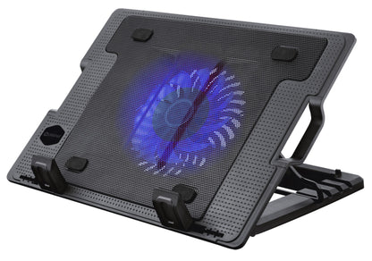 Platinet PLCP1FBB Laptopkoeler - 10”-15.6” Inch - Hoogte verstelbaar - 1 Ventilator - 2xUSB - Zwart