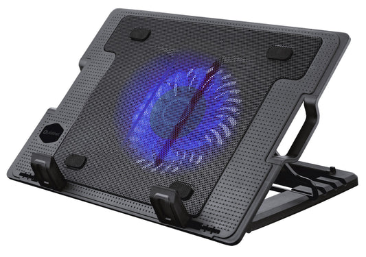 Platinet PLCP1FBB Laptopkoeler - 10”-15.6” Inch - Hoogte verstelbaar - 1 Ventilator - 2xUSB - Zwart