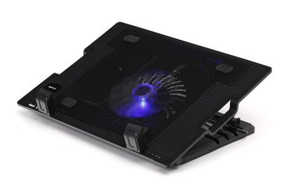 Platinet PLCP1FBB Laptopkoeler - 10”-15.6” Inch - Hoogte verstelbaar - 1 Ventilator - 2xUSB - Zwart