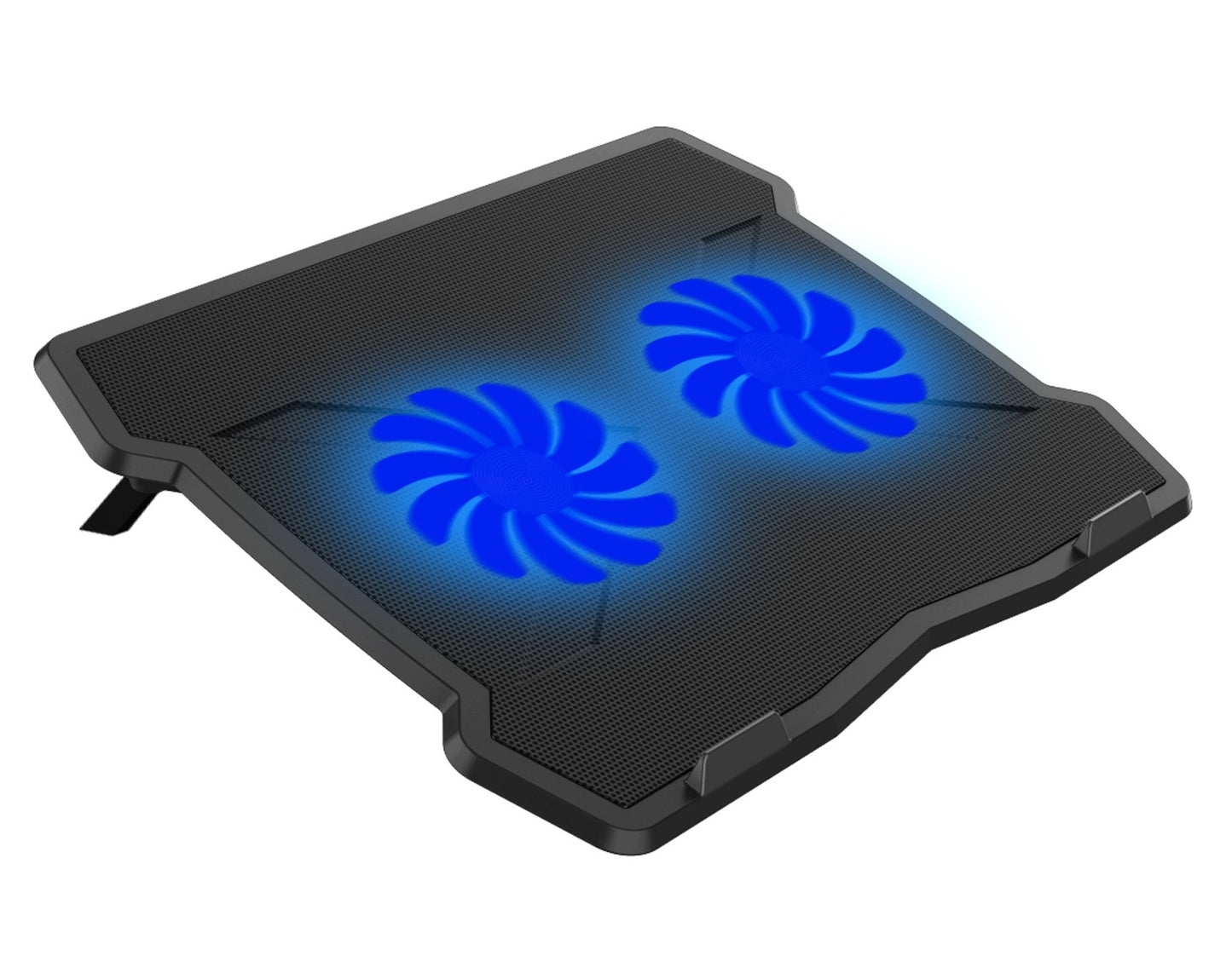 Platinet PLCP2FB Laptopkoeler - 10”-15.6” Inch - Hoogte verstelbaar - 2 Ventilators - 2xUSB - Zwart