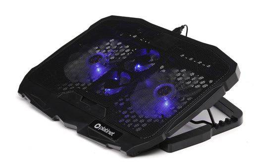 Platinet PLCP4FB Laptopkoeler - 10”-15.6” Inch - Hoogte verstelbaar - 4 Ventilators - 2xUSB - Zwart