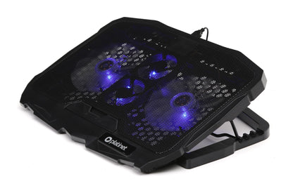 Platinet PLCP4FB Laptop Cooler - 10”-15.6” Inch - Height Adjustable - 4 Fans - 2xUSB - Black