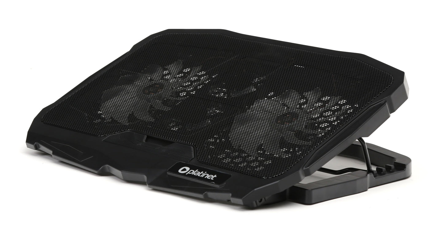 Platinet PLCP4FB Laptop Cooler - 10”-15.6” Inch - Height Adjustable - 4 Fans - 2xUSB - Black