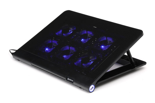 Platinet PLCP6FB Laptopkoeler - 10”-17.3” Inch - Hoogte verstelbaar - 6 Ventilators - 2xUSB - Zwart