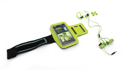 Platinet PM1070G Sports Armband and Sports Earphones Set - With Microphone - Universal - Green