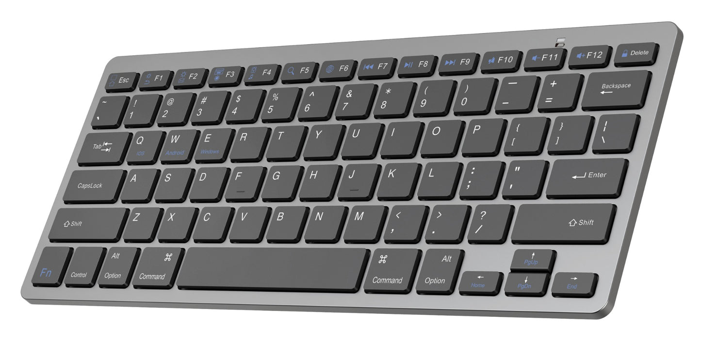 Platinet PMK120WBS Draadloze Toetsenbord - 2-in-1 - Bluetooth - Zilver/Zwart