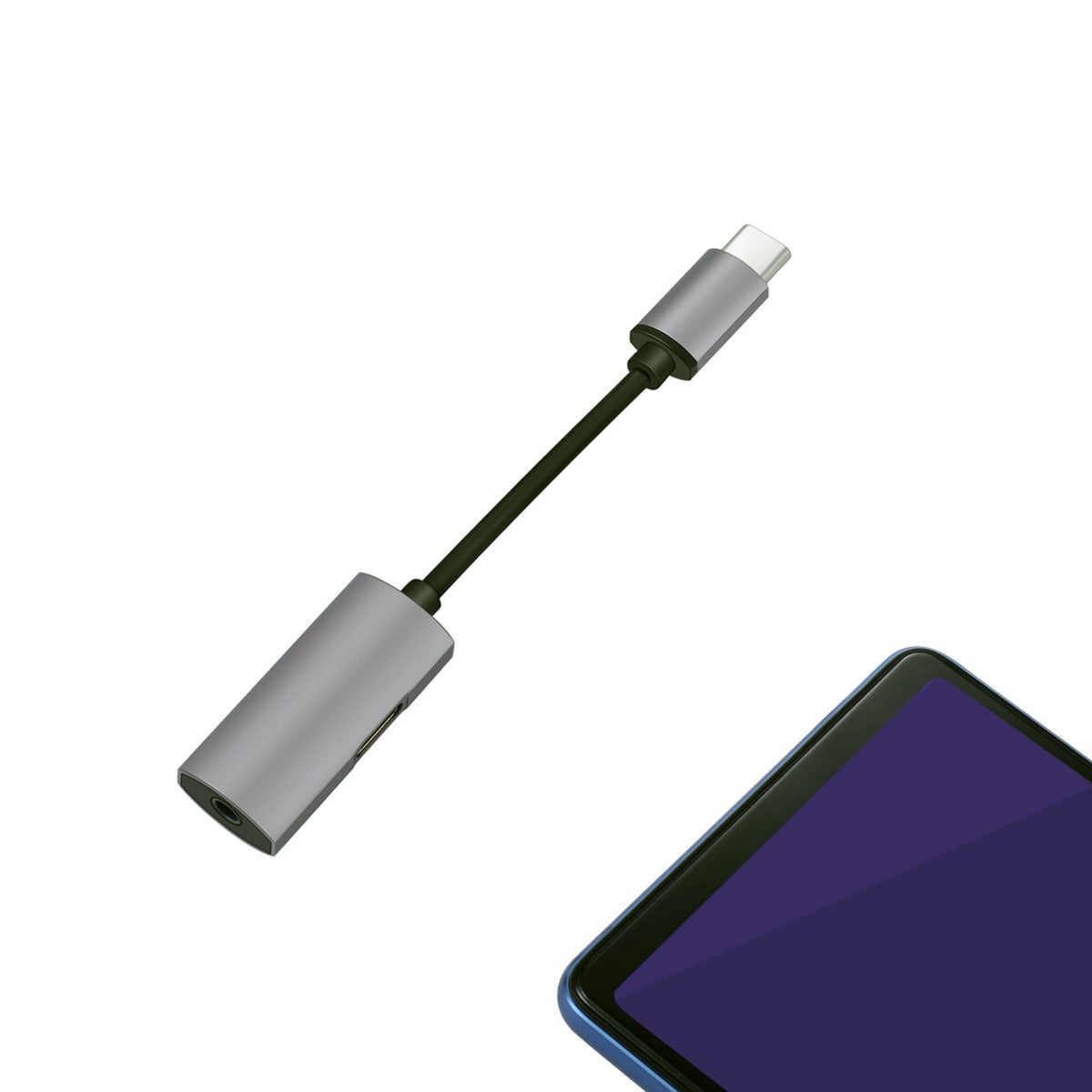 Platinet PMMAC35 USB-C naar 3,5mm jack audio adapter - Voor Smartphone - Space gray