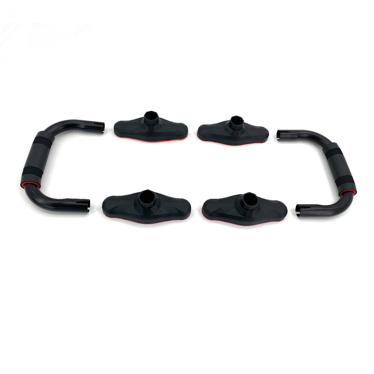 FDW AS8107 Opdruksteunen - Push up bars - Krachttraining - Zwart/Rood