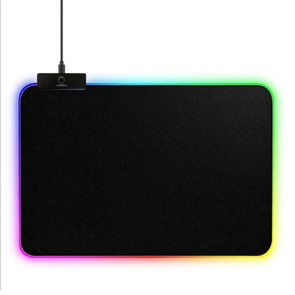 NÖRDIC GAME-N1035 RGB Gaming mouse pad, 450x400x4mm (M), Non-slip base made of natural rubber, Elastane fabric top, Black