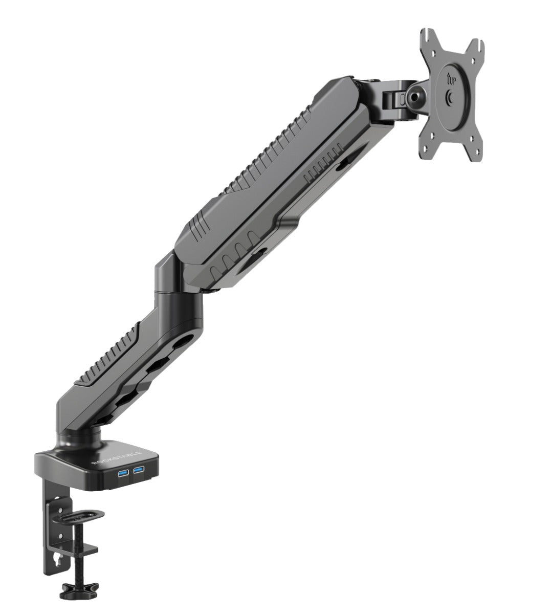 ROCKSTABLE RS-MM006 Monitor arm - Voor 1 scherm - Draai- en kantelbaar - Met USB 30.0 poorten - 13-27" inch - Zwart