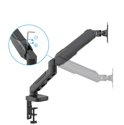 ROCKSTABLE RS-MM006 Monitor arm - Voor 1 scherm - Draai- en kantelbaar - Met USB 30.0 poorten - 13-27" inch - Zwart