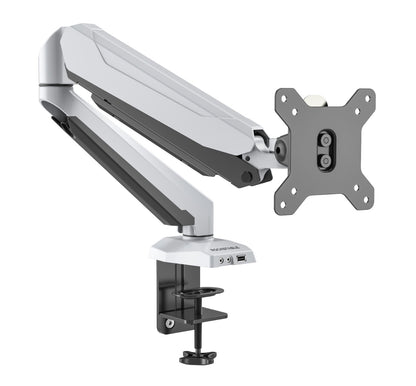 ROCKSTABLE RS-MM010W Monitor arm - For 1 screen - Rotatable and tiltable - USB 3.0 port - Microphone input and audio output 13-32" inch - White/Black