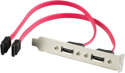 DELTACO SATA-32, SATA - SATA connection bracket, double connection adapter, 30cm