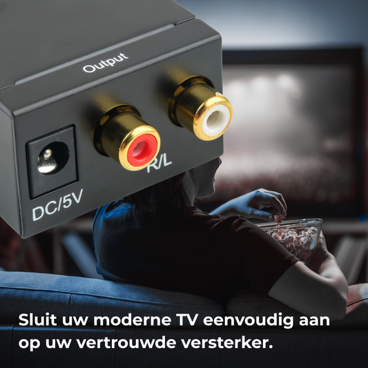 Delmark Digitaal naar Analoog Audio Converter - Toslink naar RCA - Coax naar RCA - Geschikt voor TV, Versterker & Soundbar