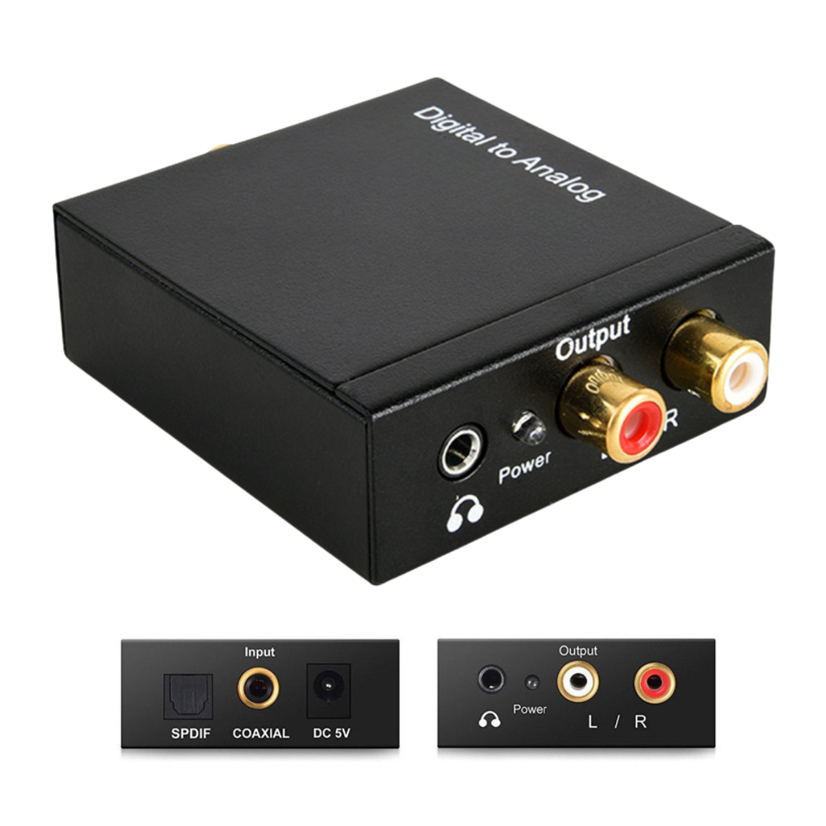 Delmark Digitale naar Analoge Audio Converter - Toslink & Coax naar RCA of AUX 3.5mm - Geschikt voor TV, Versterker en Speakers
