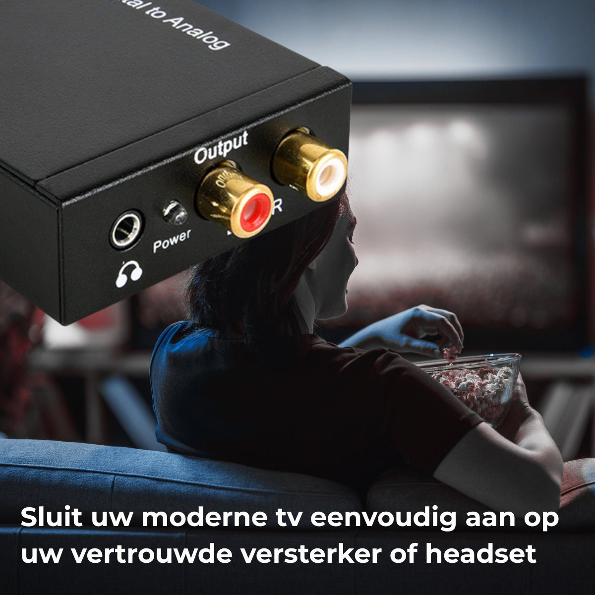 Delmark Digitale naar Analoge Audio Converter - Toslink & Coax naar RCA of AUX 3.5mm - Geschikt voor TV, Versterker en Speakers