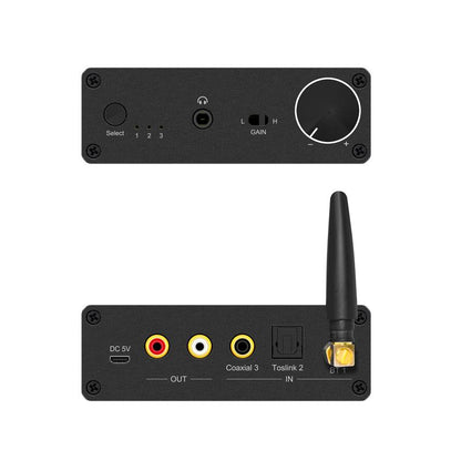 NÖRDIC SGM-128 Digitaal naar analoog audio converter, Met hoofdtelefoon versterker, Bluetooth, Zwart