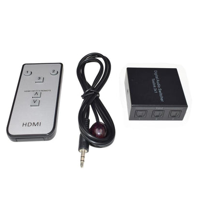 NÖRDIC SGM-131 SPDIF / TOSLINK digitale optische Audio switch 3 X 1, Met afstandsbediening, Zwart